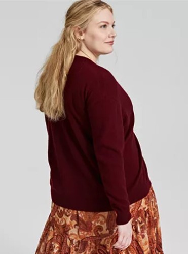 NWT CHARTER CLUB WOMEN 2X 100% CASHMERE BUTTON FRONT CARDIGAN Crantini $179 - Picture 4 of 6