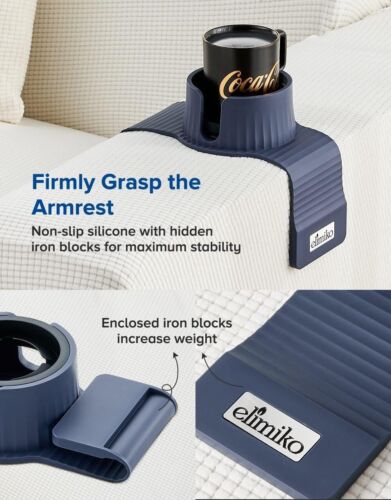 Couch Cup Holder Elimiko Silicone Sofa Drink Holder with Upgrade Large Cup ~NEW~ - Picture 4 of 5