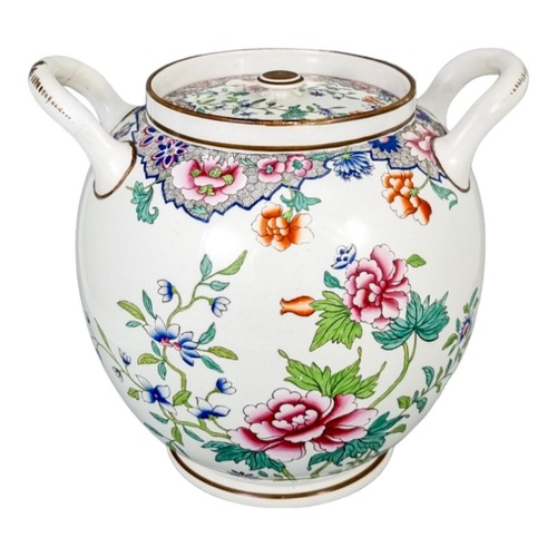 1820s Regency Spode porcelain Chinoiserie Famille rose creamware barrel jar 3184 - Picture 2 of 21
