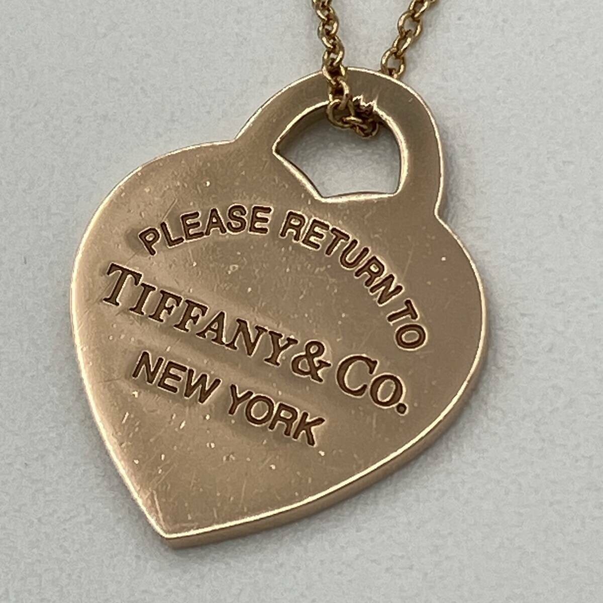 Tiffany & Co. Pink Gold Metal Return to Heart Necklace 40cm Chain