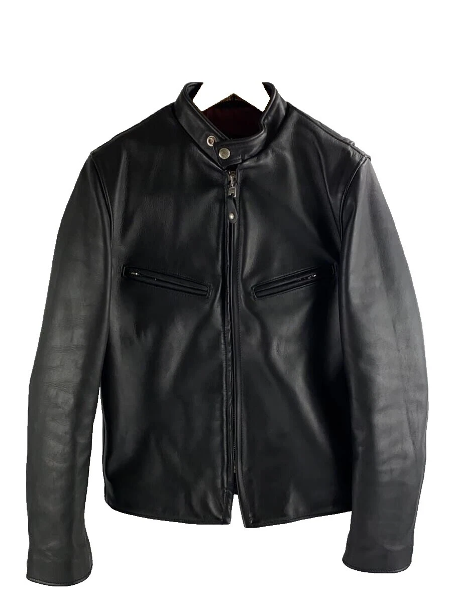 Chaqueta de moto SCHOTT Negro abrigos, chaquetas y chalecos para hombres