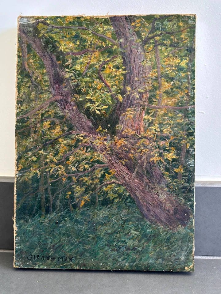 Léon Giran-max (1867-1927), Etude d'Arbre, Huile Sur Toile, tableau ancien - Photo 3/4