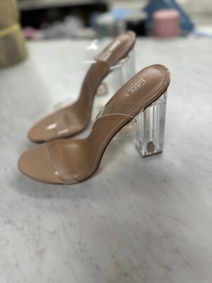 Maria 2 beige and clear heel FLD8105