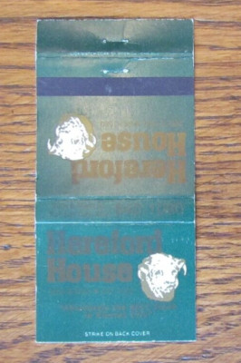KANSAS CITY, MISSOURI MATCHBOOK COVER: HEREFORD HOUSE STEAK HOUSE MATCHCOVER -C