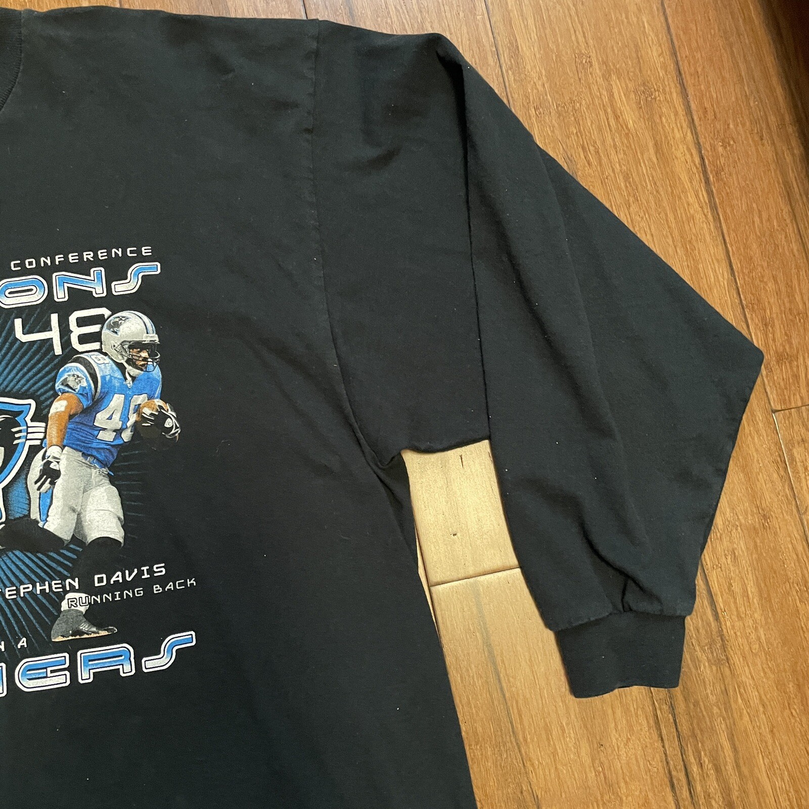 2003 Carolina Panthers NFC Champions LS Shirt 2XL Super Bowl Peppers Davis - Picture 5 of 10