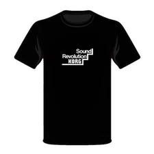 Korg Sound Revolution keyboard drum Synth Logo Synthesizer T-shirt Red Black