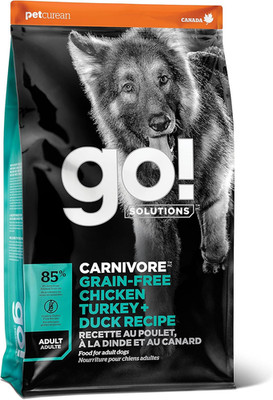 Go! Solutions Carnivore Chicken, Turkey + Duck Grain-Free Dry Adult Dog Food, Ou
