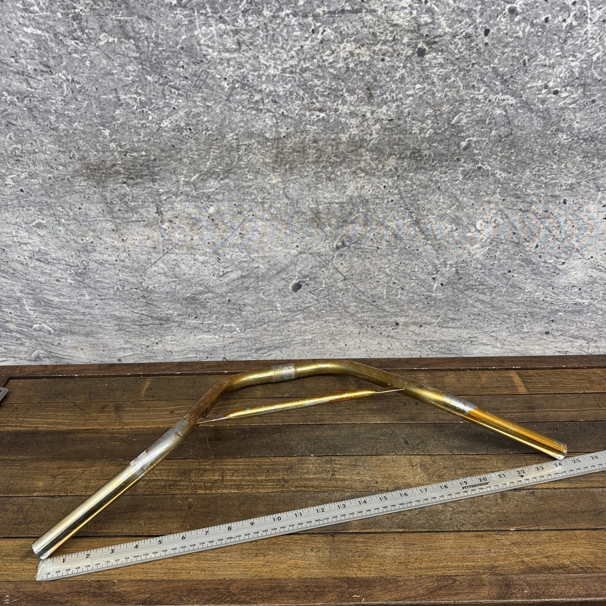 Vintage BMX Handlebars Gold Steel Box Bar Old School BMX Bike 70s