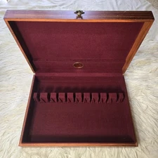 WOOD FLATWARE CHEST Silverware Anti-Tarnish Flatware Naken's Medium Wood