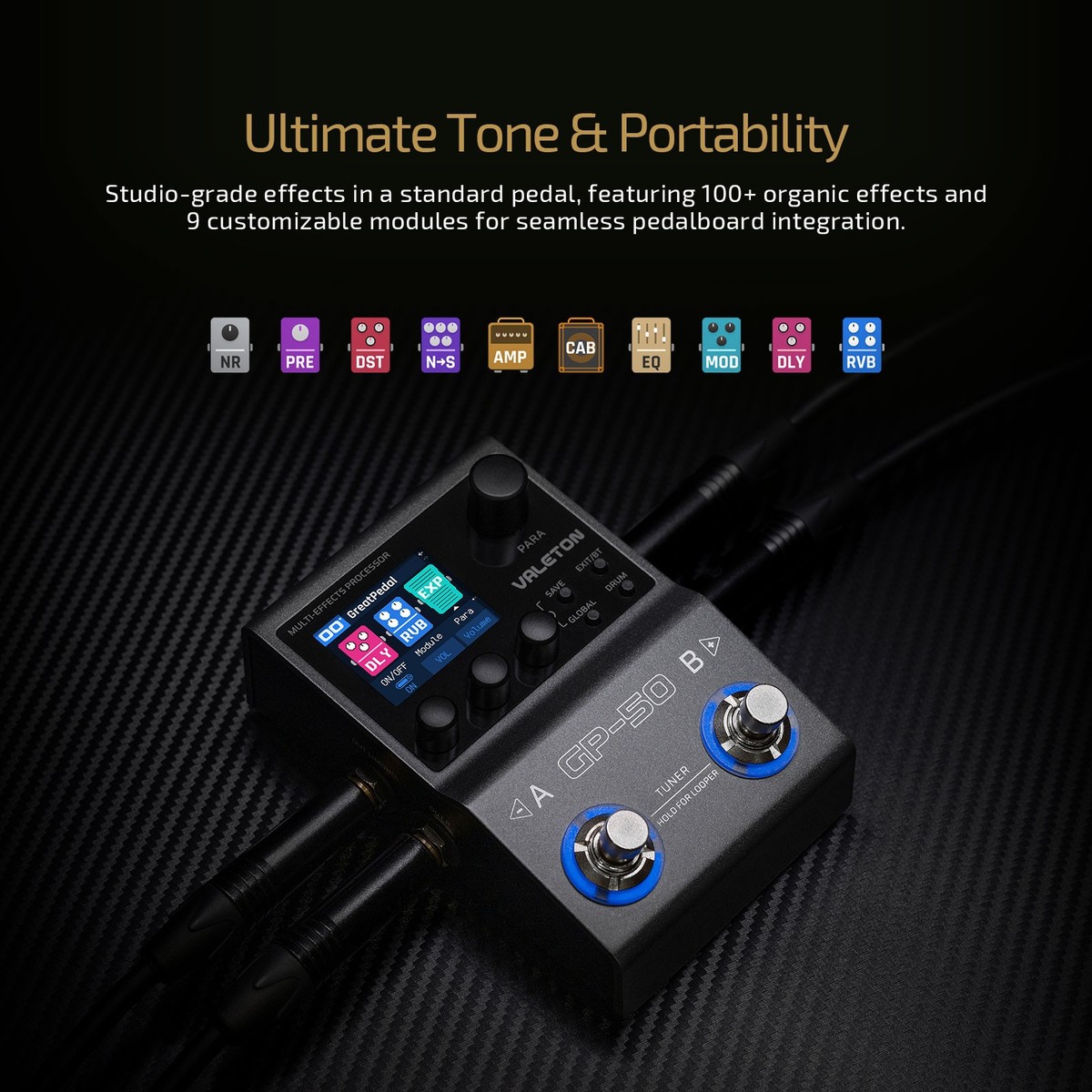 Valeton GP-50 Multi-Effects Processor | NAM & IR Loader for Guitar
