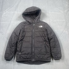 The North Face Jacket Boys Size Small 8 Reversible Full Zip Hooded Black Coat