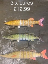 🇬🇧 Savage Pike Rattle Fishing Lure Slow Sinking Jointed Countdown Gear Bait UK