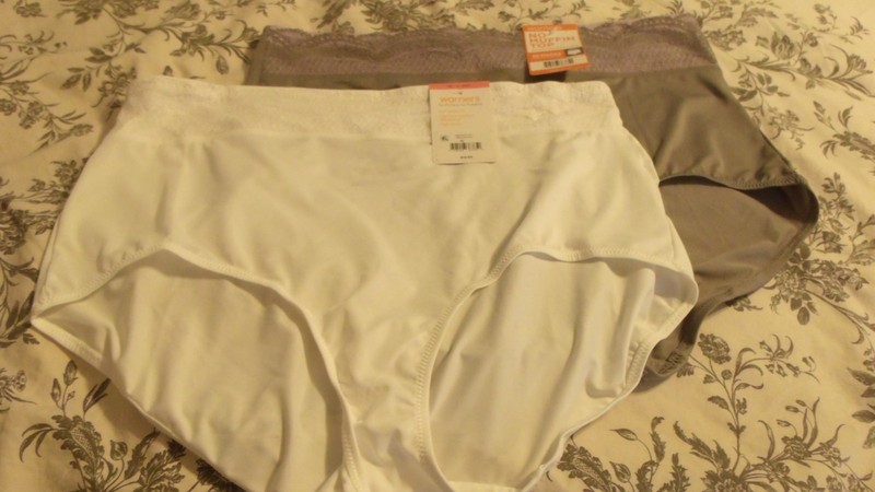 2Pr-White & Gray Warner's 5740 No Muffin Top Brief Panties *NEW* 3X 10