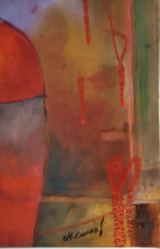 CHRISTOPHE CASSEL COTE ARTPRICE- AKOUN NUDE ORIGINAL HUILE TOILE curiosa nu sexy - Photo 3/4