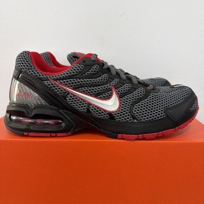 Nike Mens Air Max Torch 4 Running Shoes Dark Grey Metallic Silver Red Men Sz 9.5