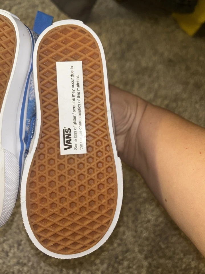 Vans низкий снежинка синий девочек новый ребенка ясельного возраста скольжения на без галстука 7,5 зима замороженный - Изображение 4 из 4