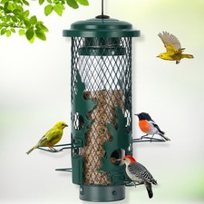 Gbekery Squirrel Proof Bird Feeder for Outdoors Hanging, Metal Mesh Bird Feeder