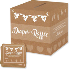 Baby Shower Games for Girl or Boy, 50 Diaper Raffle Tickets, Diaper Raffle Ticke