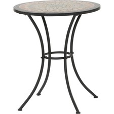 SIENA GARDEN Tisch Prato rund Ø 60 cm Gestell aus Stahl in matt schwarz, Tisc...
