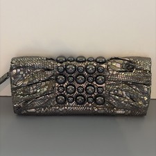 River Island Women's silver Clutch Bag with Detachable Strap
