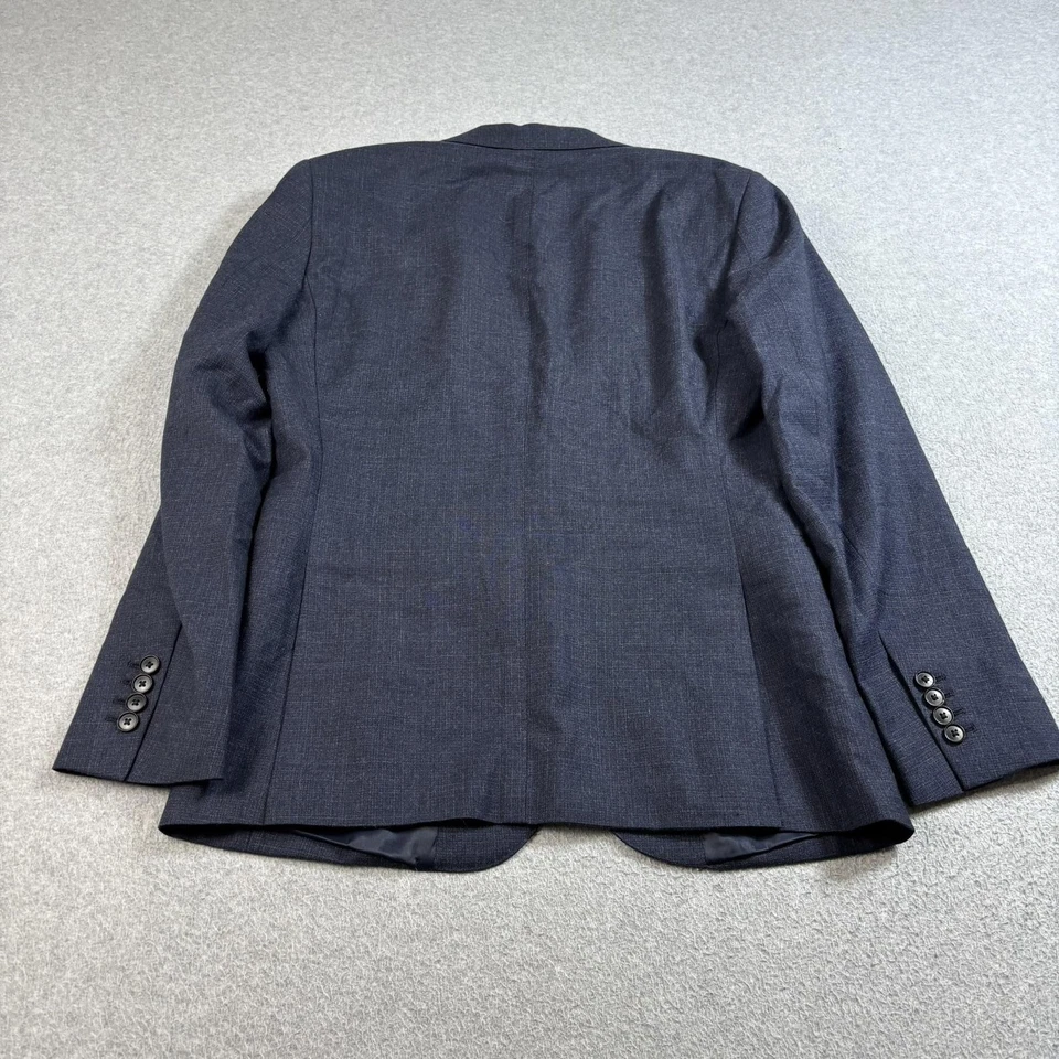 Blazer de lana Reiss para hombre 38 azul marino Dunn 2 botones muesca doble ventilación Academia Foto 2 de 4