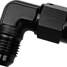 8 AN to Male 8AN Flare 90 Degree Hose Union Bulkhead Fuel Fitting Adapter Black