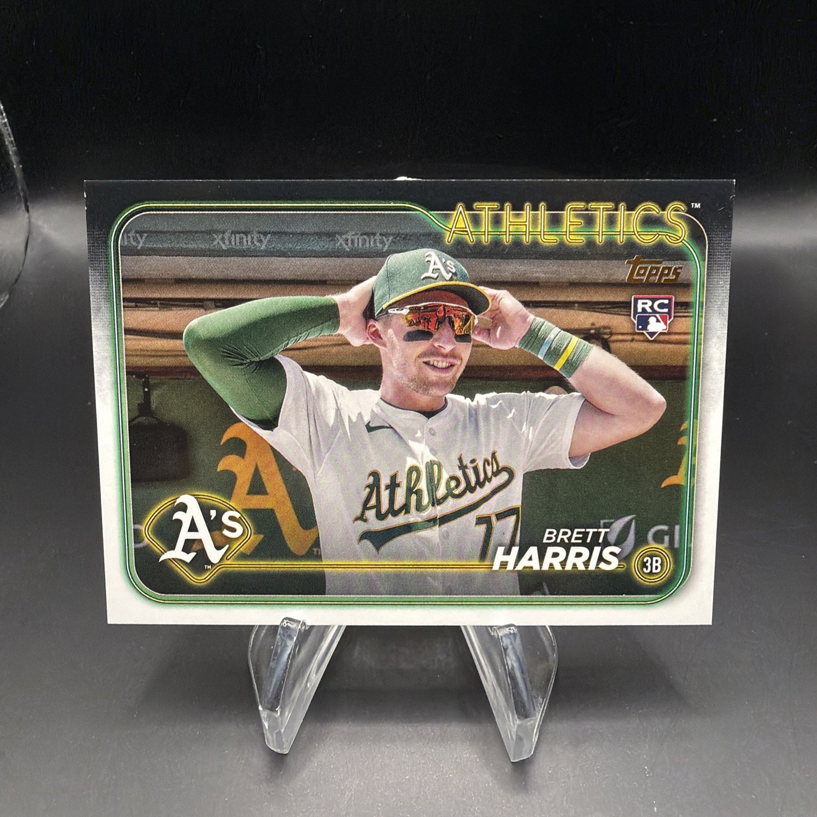 2024 Topps Update #US199 RC Brett Harris SSP Golden Mirror Variation Rookie A’s