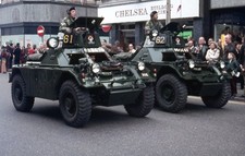 Photo Slide 35mm - Daimler Ferret armoured scout cars Show Parade 70s 80s 
