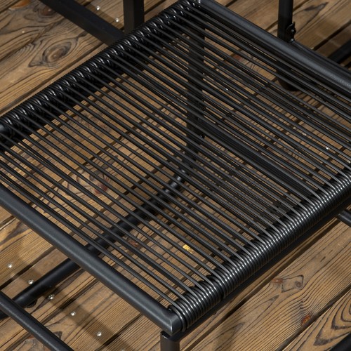 Outsunny Rattan Dining Set, Garden Table & Chair Sets w/ Space-saving Design - Picture 9 of 11