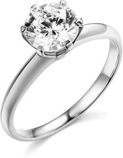 2 Ct Round 14K White Gold Over Lab Created Diamond Engagement Wedding Ring