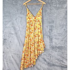 Womens Dress Large Babydoll Y2K Romantic Floral Asymmetrical Maxi Ruffle Boho