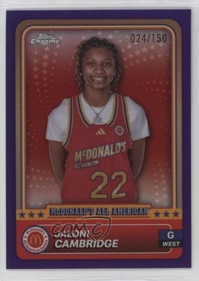 2024 Chrome McDonald's All American Purple Refractor 24/150 Jaloni Cambridge 5l1