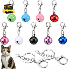 9 PCS Colorful Pet Bells, Loud Jingle Bells for Dog Cat Collar with 2Pcs Keychai