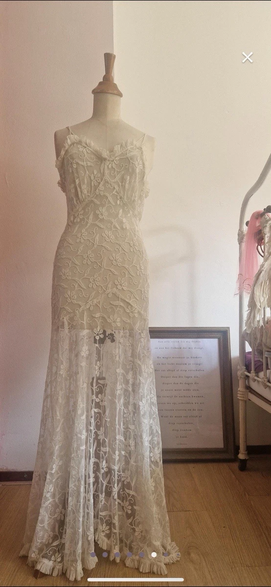ebay vintage lace wedding dress Lace 1930s Decade Vintage Wedding Dresses & Veils for Women for sale