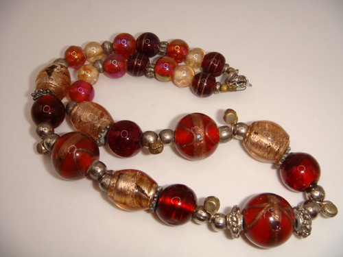 COLLANA PERLE VETRO DI MURANO VINTAGE STILE TORTA NUZIALE TENUTA - Foto 2 di 16