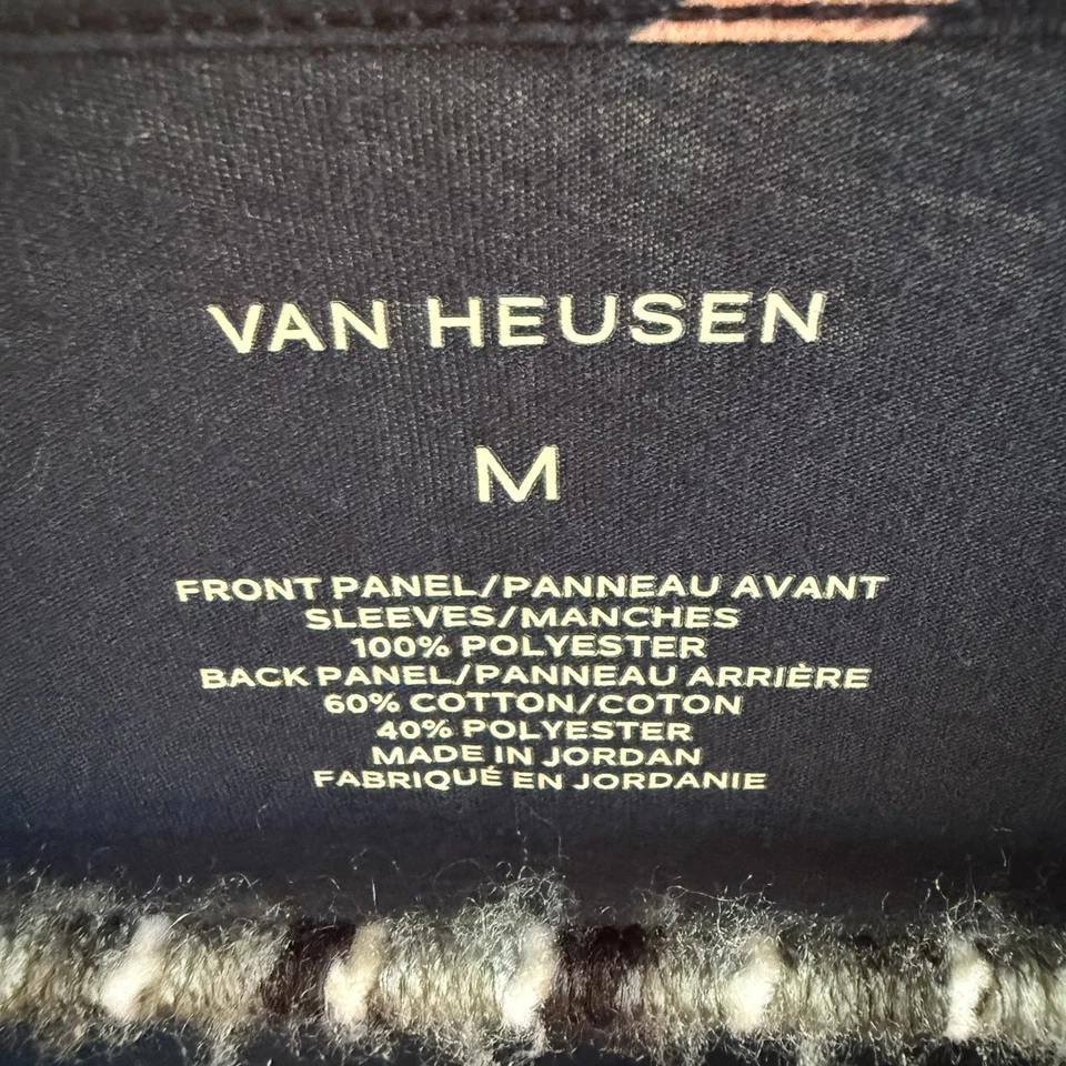 Van Heusen Blue and Multicolor Stripe Fitted Short Sleeve Blouse Medium - Изображение 2 из 4