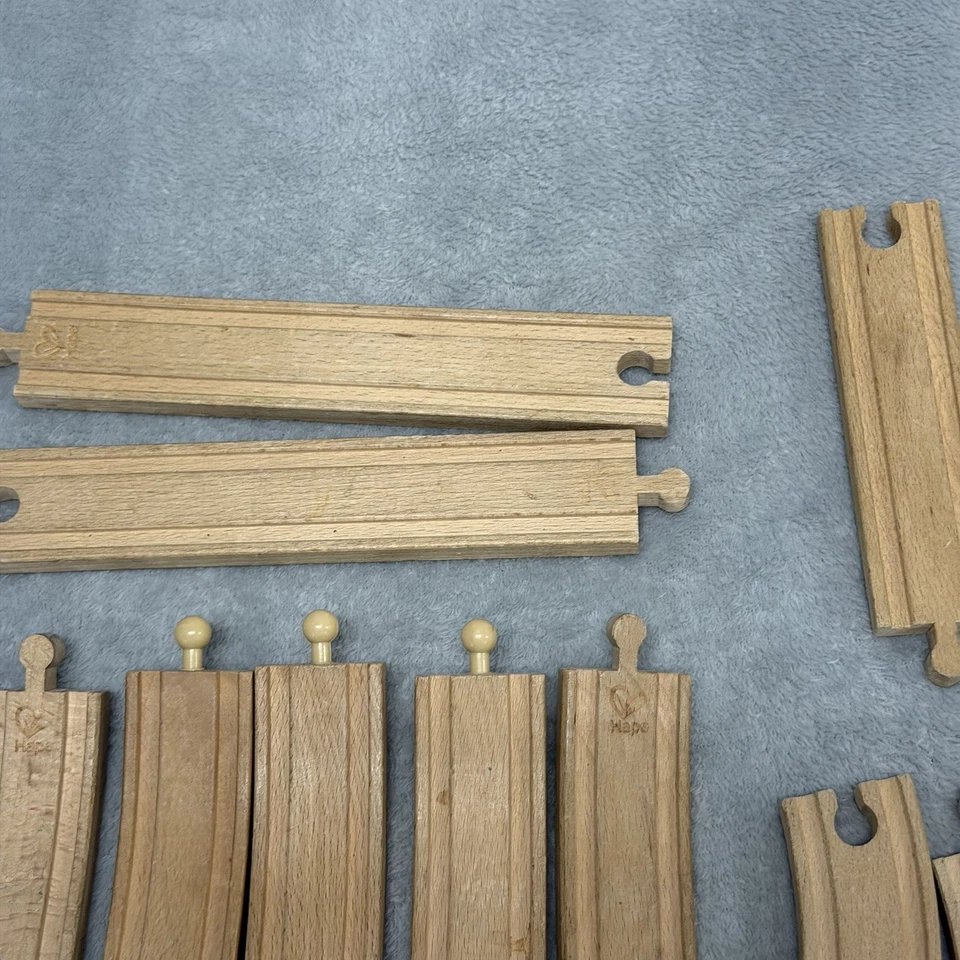 Wood Train Track Lot (Curves & Straight) + Thomas & Friends/ Hape Trains - Image 4 of 4