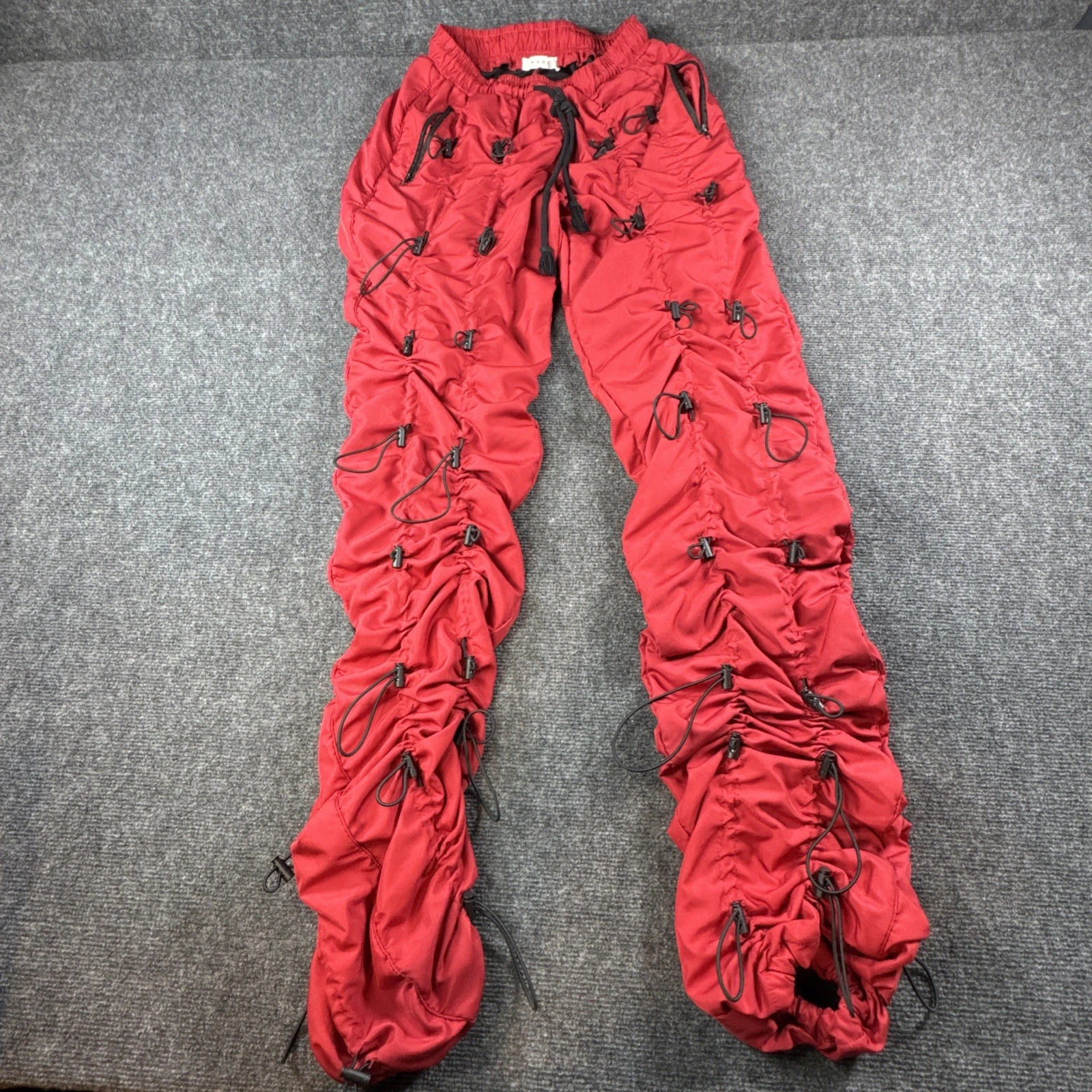 mnml Pants Men's Bungee Cord Red Casual Polyester Size medium 25x36