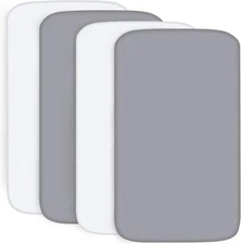 4-Pack Fitted Pack n Play Sheets for Boys&Girls Soft Breathable Baby Sheets