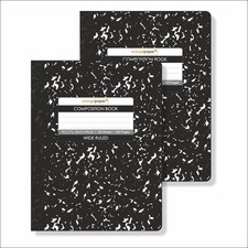 Orange Paper Composition Book 100 Sheets, Wide Ruled, 9.75 x 7.5 inch Dur...