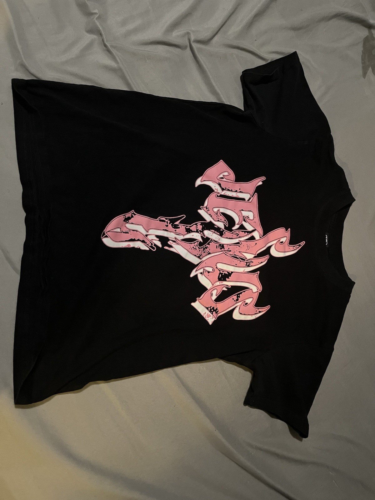 Hellstar Men's M Black/Pink Graphic Logo Crew Neck Cotton Short Sleeve T-Shirt