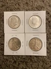 Four SILVER Half Dollars. UNCIRCULATED BU SILVER!!!!!!!!!