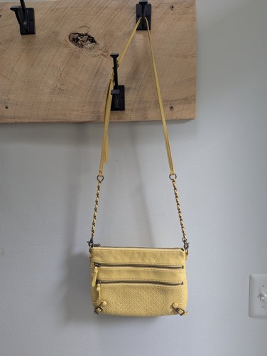 ELLIOTT LUCCA Messina Crossbody Bag Buttergelb Leder Kettenriemen Boho Handtasche
