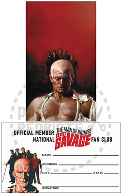 DOC SAVAGE MEMBERSHIP & ART CARD - THE FABULOUS FIVE - JAMES BAMA