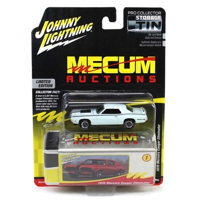 1/64 1970 Mercury Cougar Eliminator White Mecum Johnny Lightning Tin JLCT015-B1