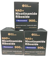 3 Pack - Nicotinamide Riboside Resveratrol NAD+ - Healthy Skin Aging |EXP 1/27|
