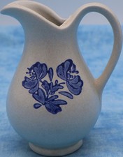 Pfaltzgraff Yorktown Sauce Pitcher &mdash; Blue Floral Stoneware &mdash; Vintage Pitcher