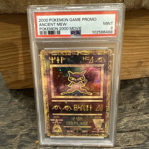 2000 Pokemon Ancient Mew PSA 9 MINT Pokémon Movie Game Promo Double Holo Card