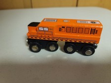 Wooden Railway Orange Locomotive Train works w Thomas Brio GUC