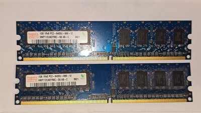 2PCS Hynix 1GB 1Rx8 PC2-6400U-666-12 HYMP112U64CP8-S6 AB-C Memory RAM